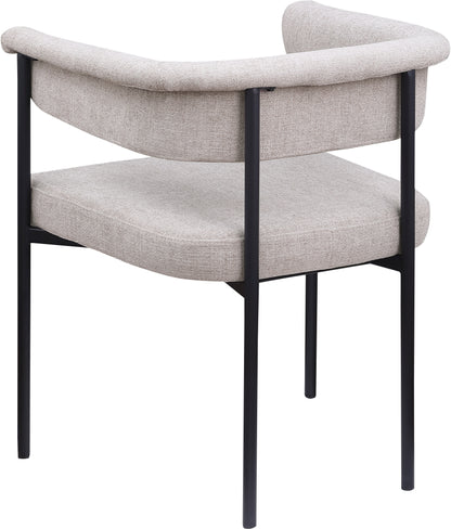 Bellona Taupe Linen Textured Fabric Dining Chair