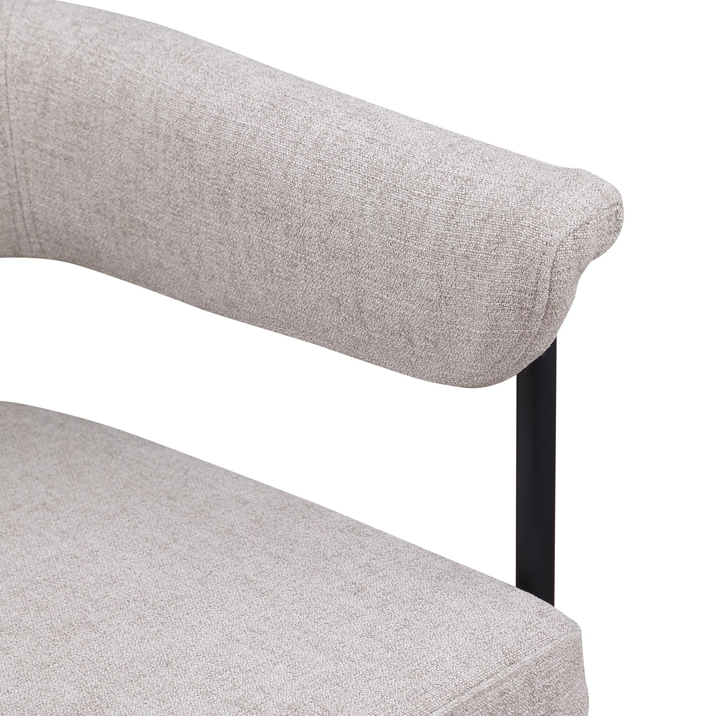 bellona taupe linen textured fabric dining chair