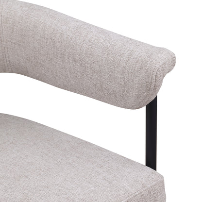 Bellona Taupe Linen Textured Fabric Dining Chair