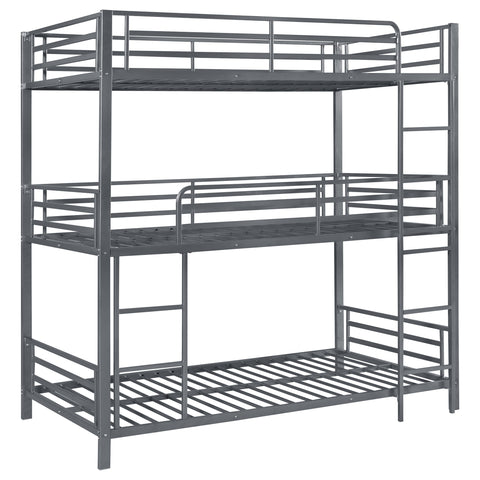 Panes Metal Twin Triple Bunk Bed GunmetalGunmetal