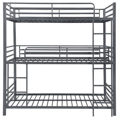 Panes Metal Twin Triple Bunk Bed GunmetalGunmetal
