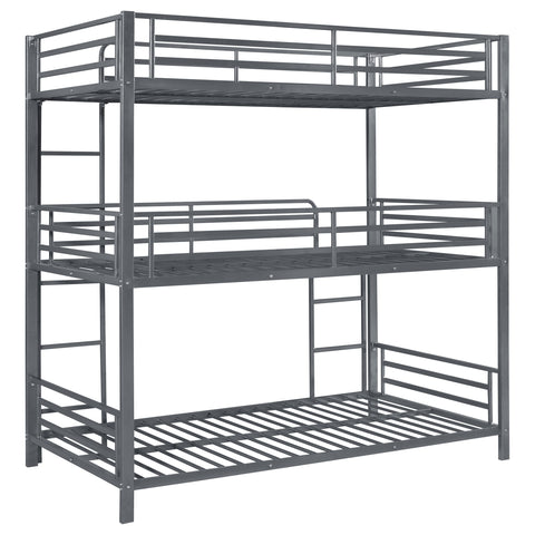 Panes Metal Twin Triple Bunk Bed GunmetalGunmetal