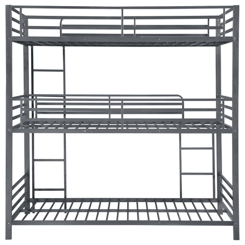 Panes Metal Twin Triple Bunk Bed GunmetalGunmetal