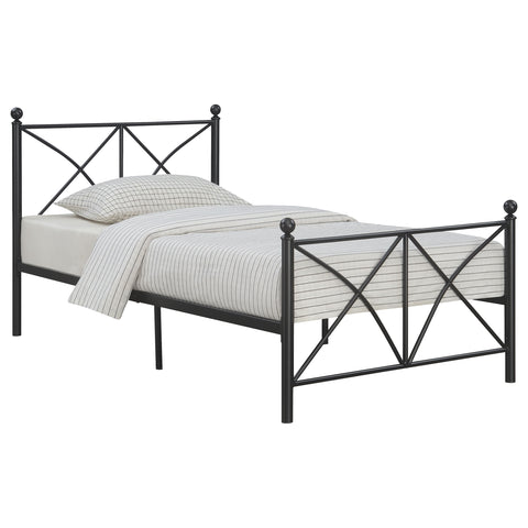 Melrose Metal Full Open Frame Bed Matte BlackMatte Black