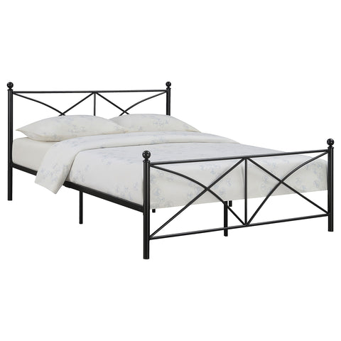 Melrose Metal Queen Open Frame Bed Matte BlackMatte Black