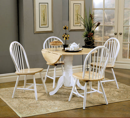 Betty 5-piece Round Drop Leaf Dining Table Set WhiteWhite