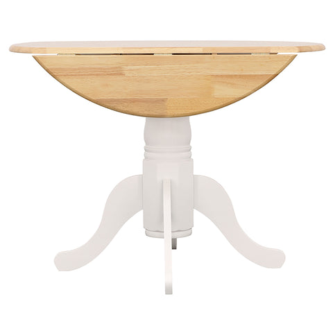 Betty Round 40-inch Drop Leaf Extension Dining Table WhiteWhite