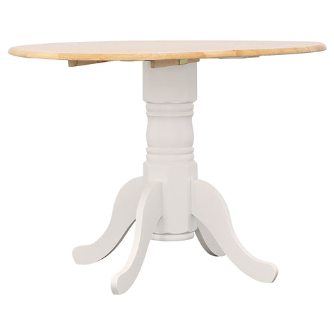 Betty Round 40-inch Drop Leaf Extension Dining Table WhiteWhite