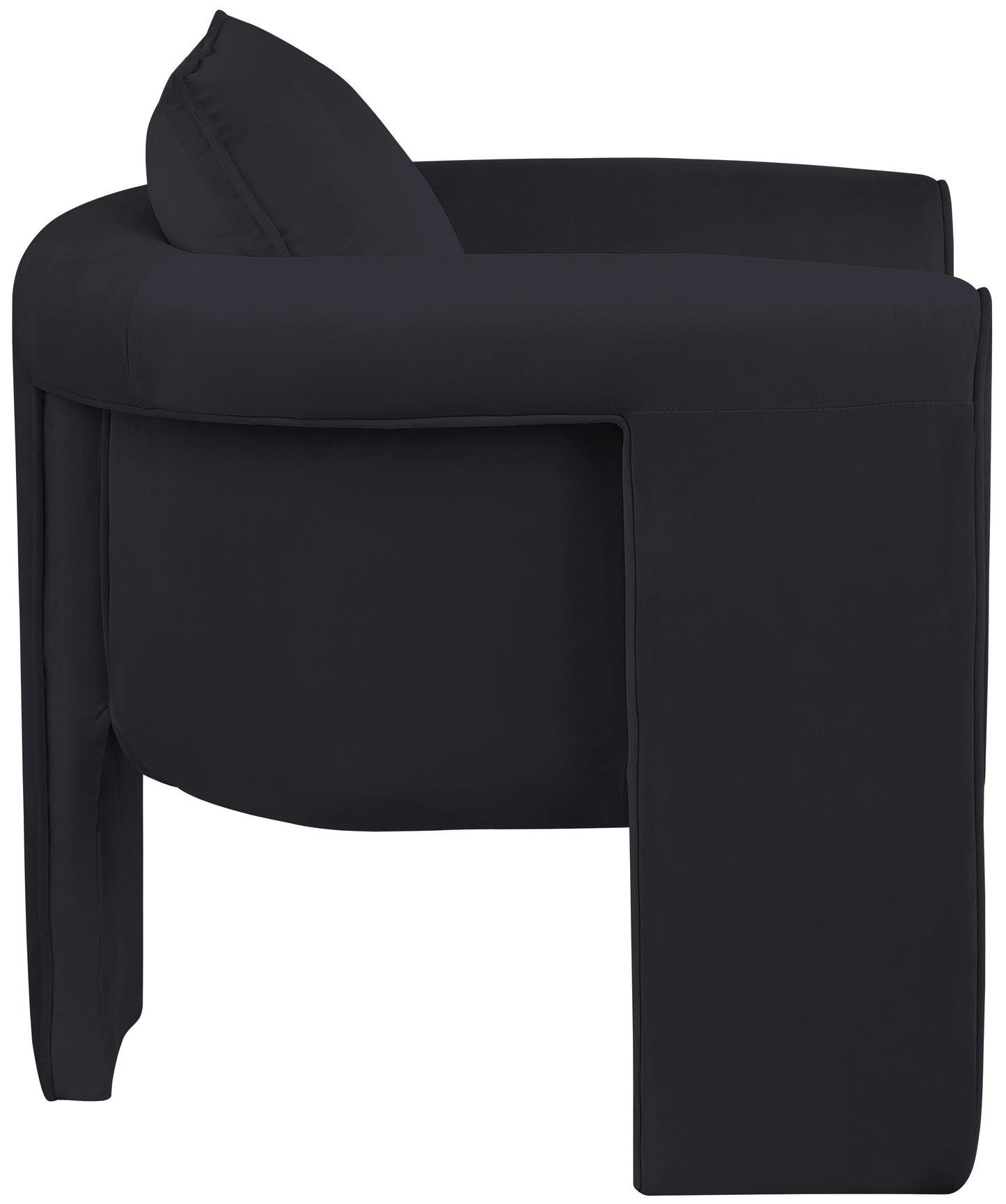 encore black velvet accent chair black