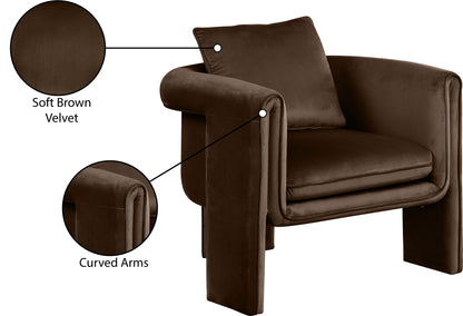 Encore Brown Velvet Accent Chair Brown