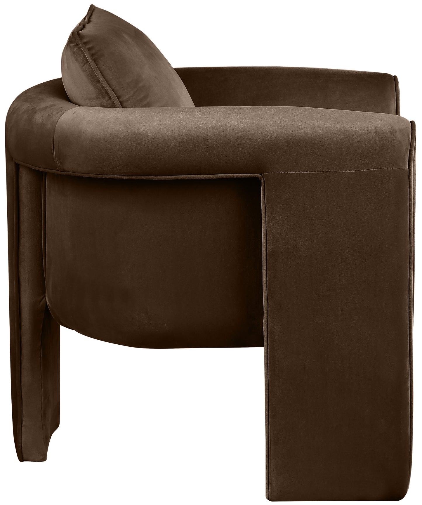 encore brown velvet accent chair brown