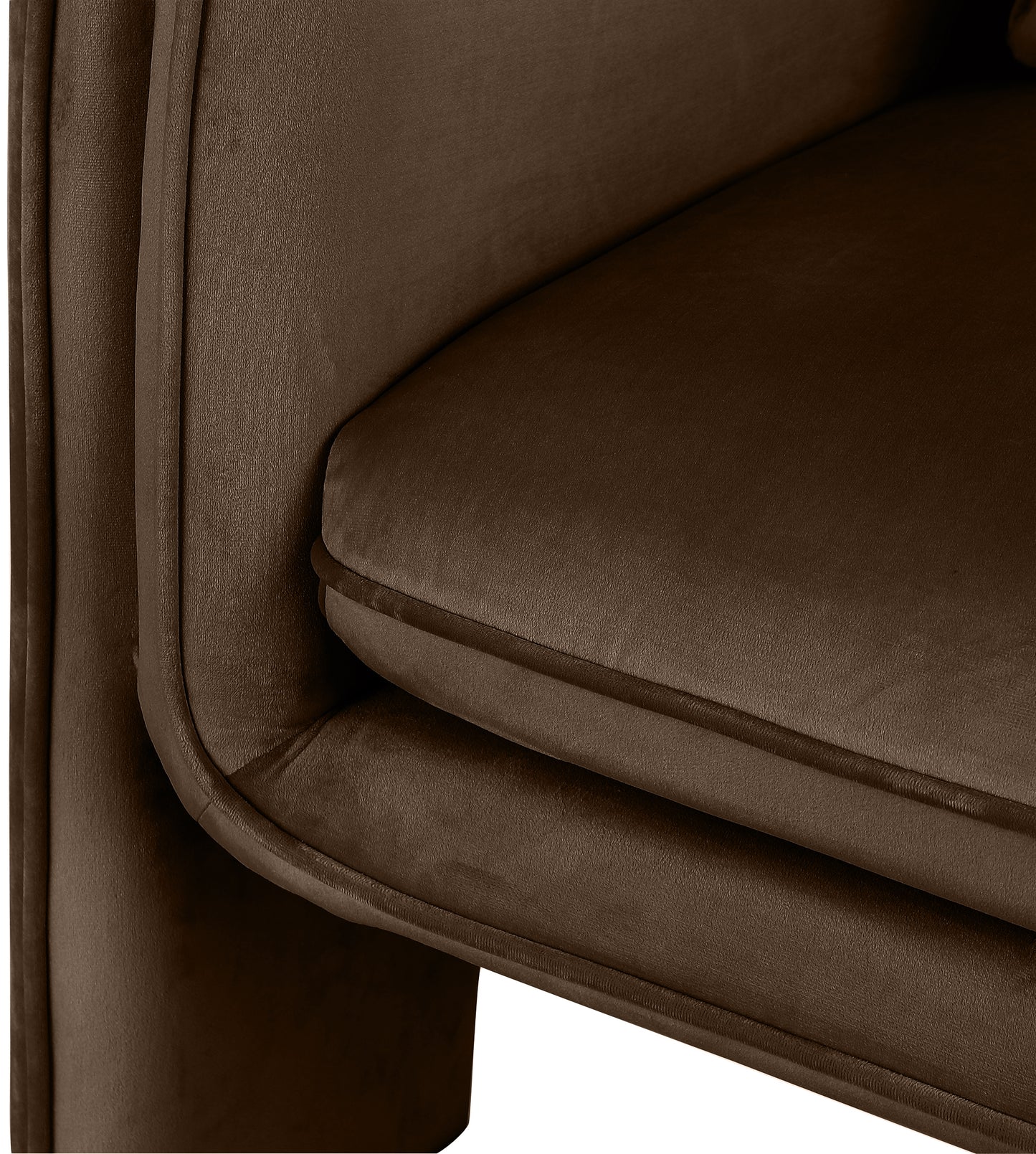 encore brown velvet accent chair brown