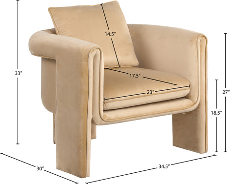 Encore Camel Velvet Accent Chair Camel