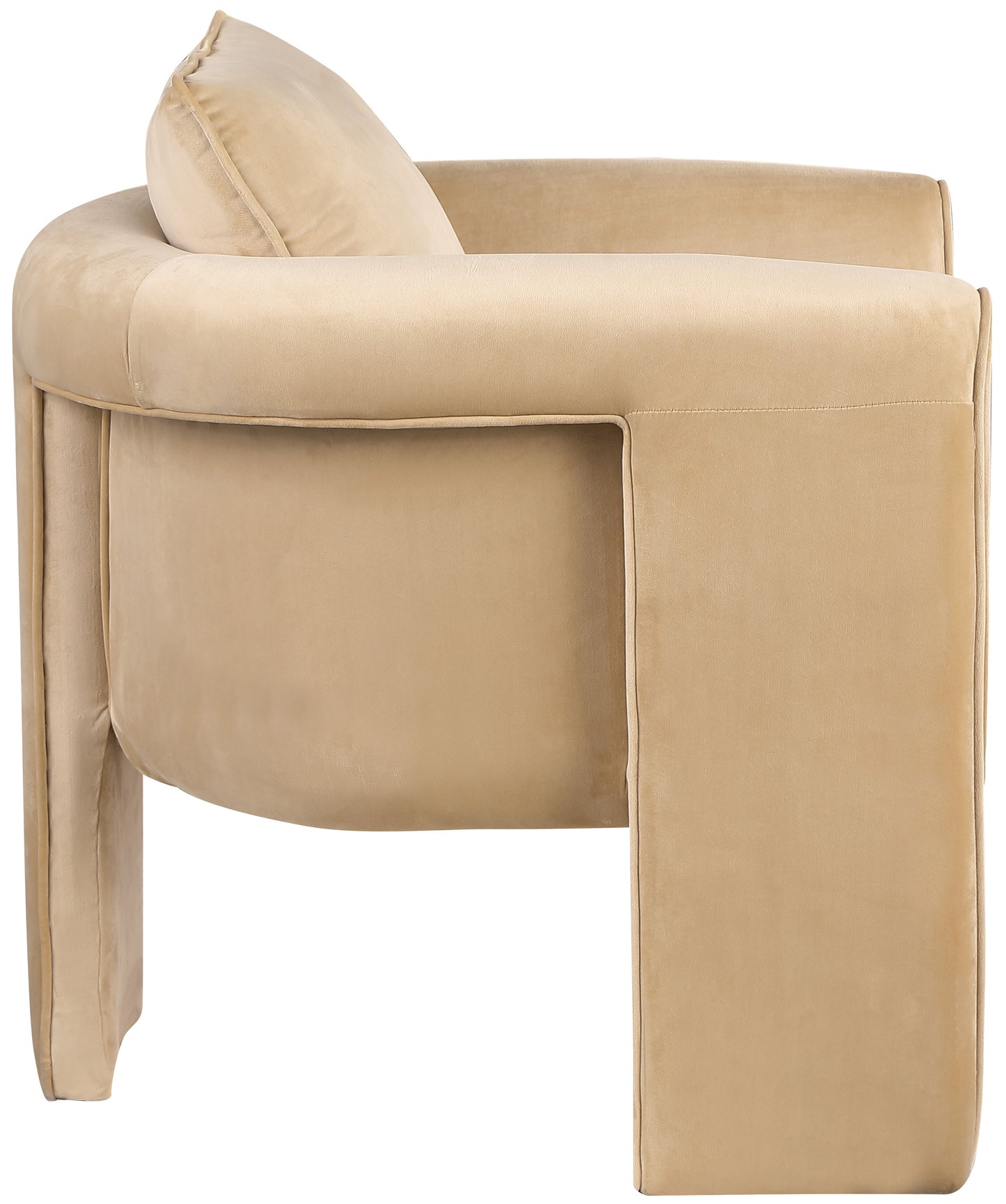 encore camel velvet accent chair camel