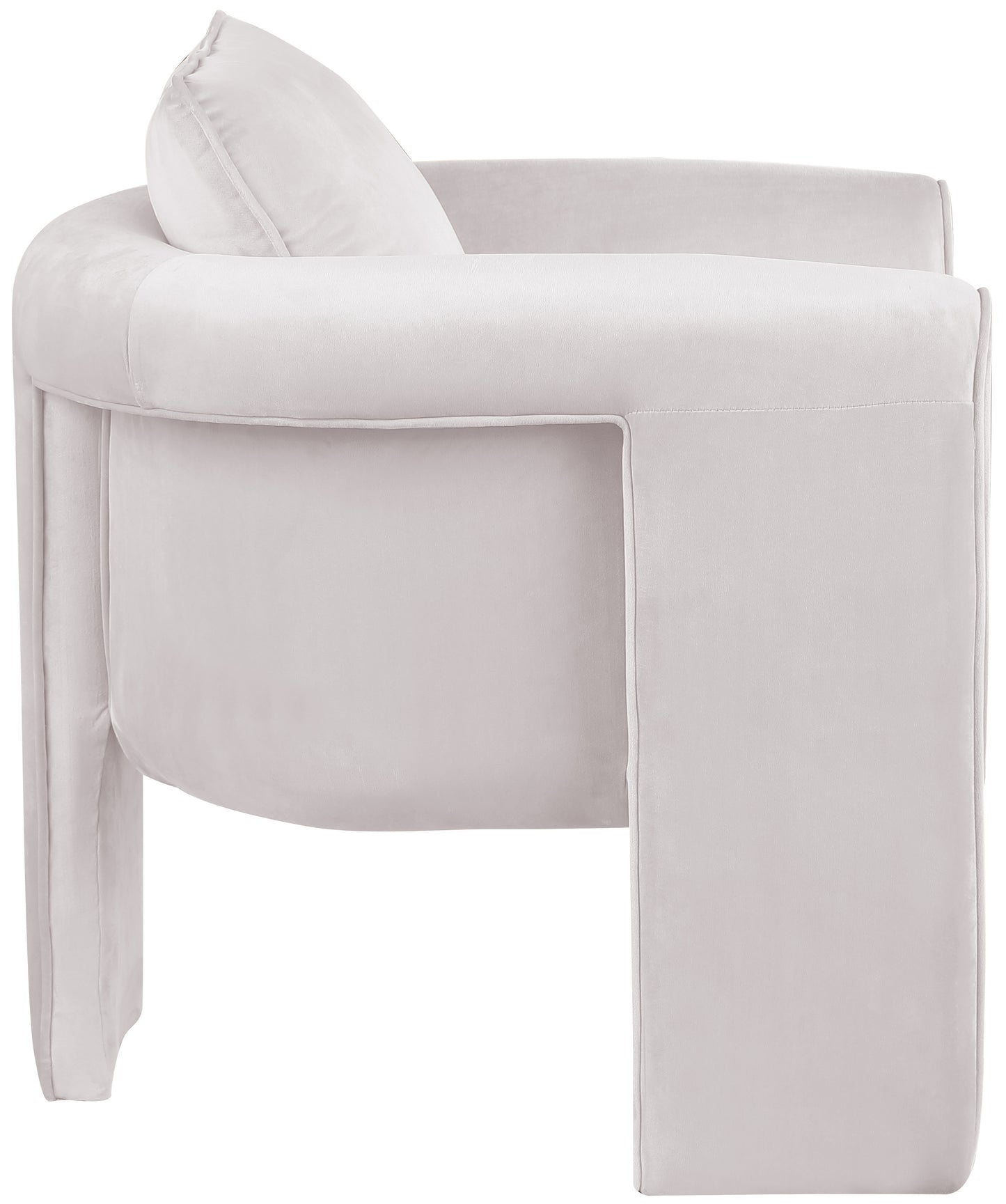 encore cream velvet accent chair cream