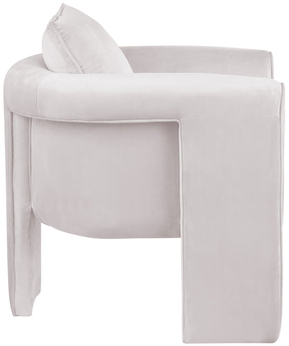 Encore Cream Velvet Accent Chair Cream