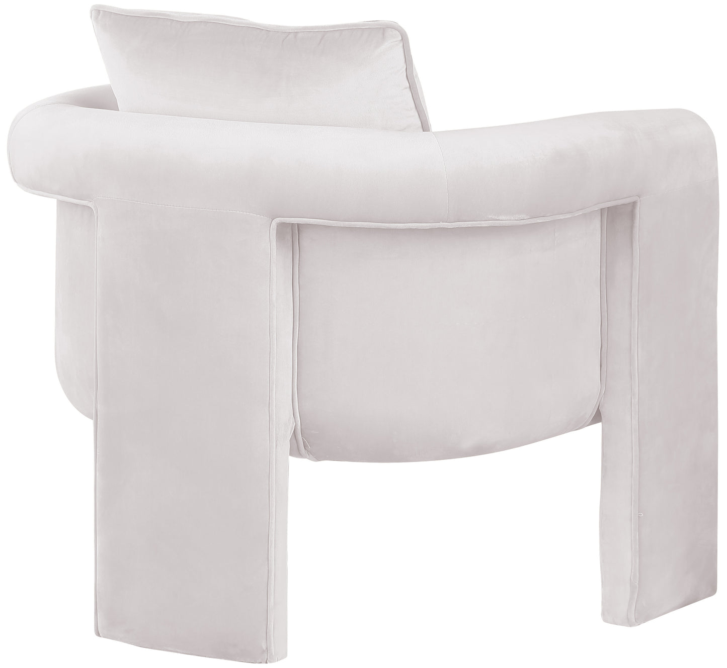 encore cream velvet accent chair cream