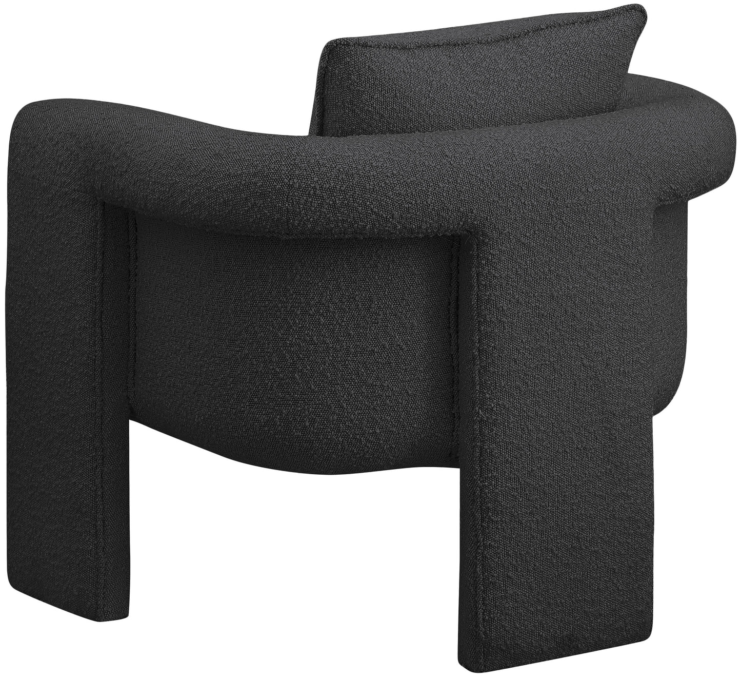 kira black boucle fabric accent chair black