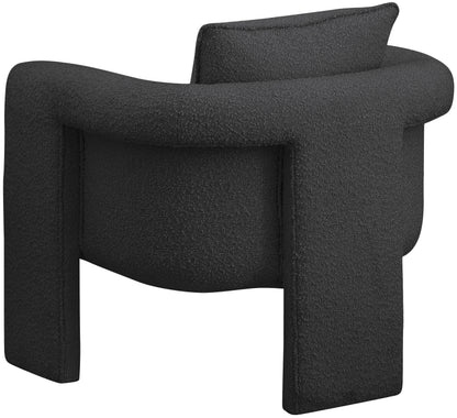 Kira Black Boucle Fabric Accent Chair Black