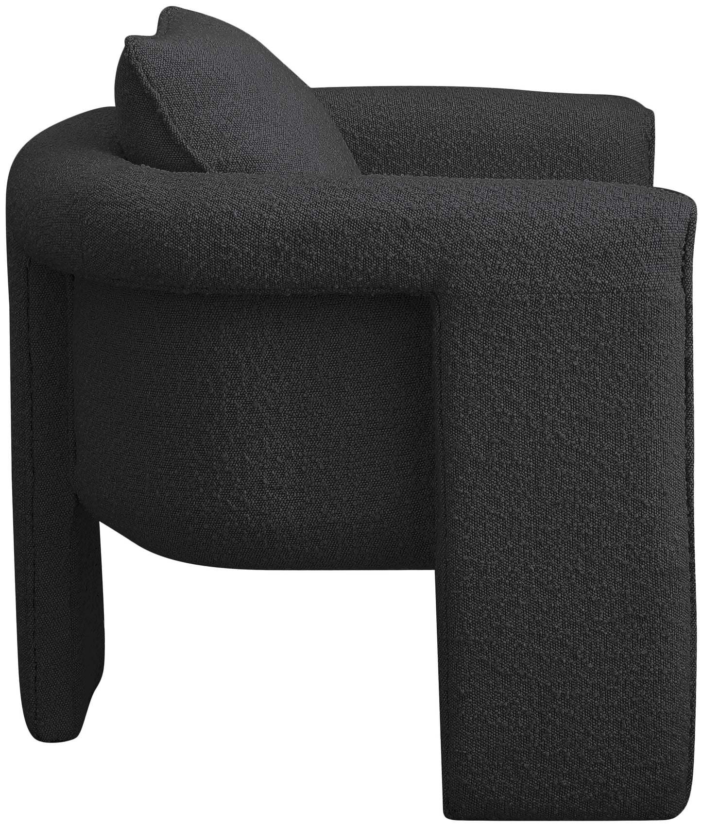 kira black boucle fabric accent chair black