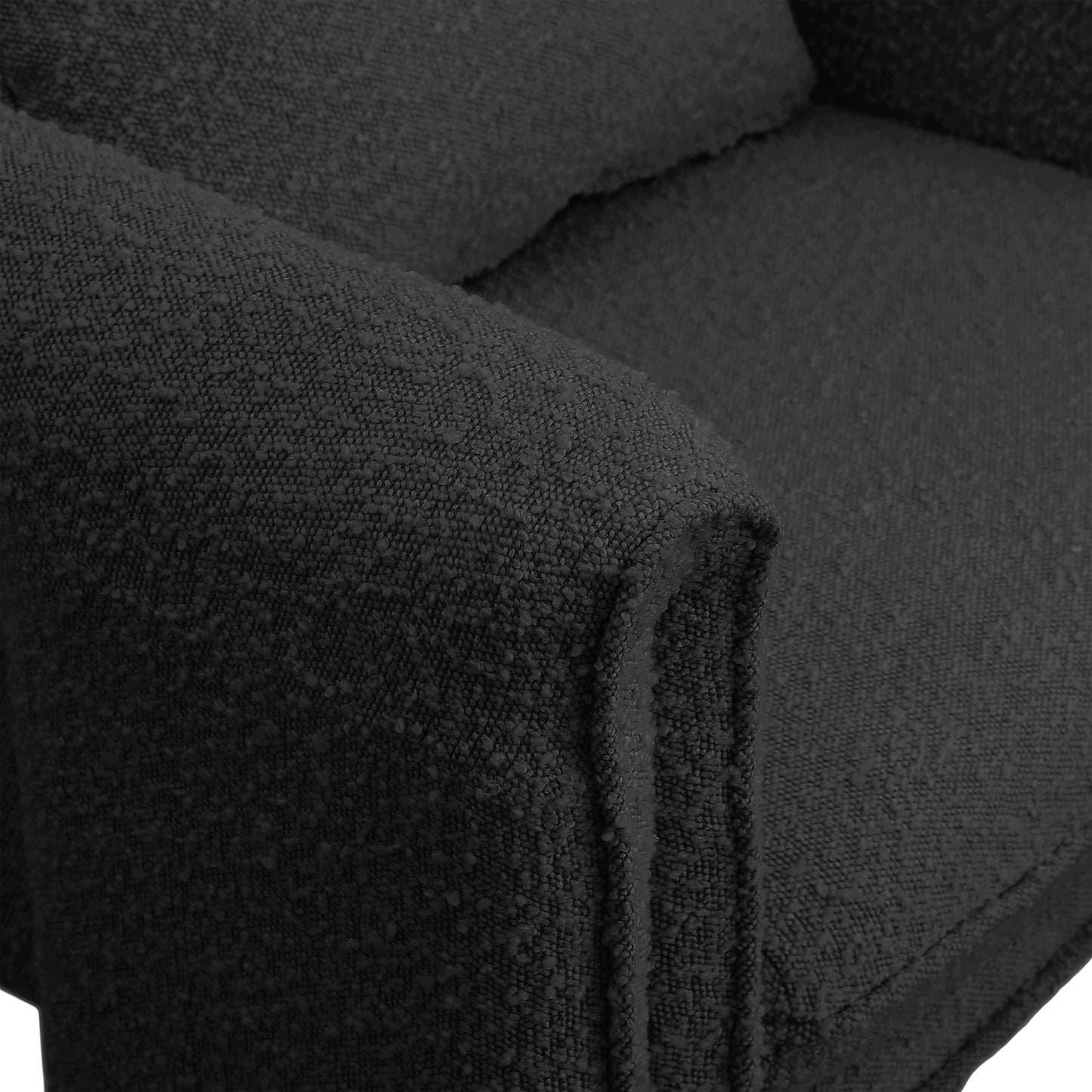 kira black boucle fabric accent chair black