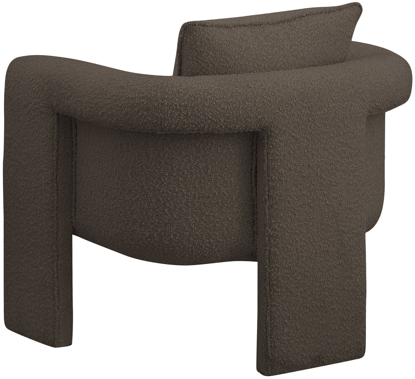 kira brown boucle fabric accent chair brown