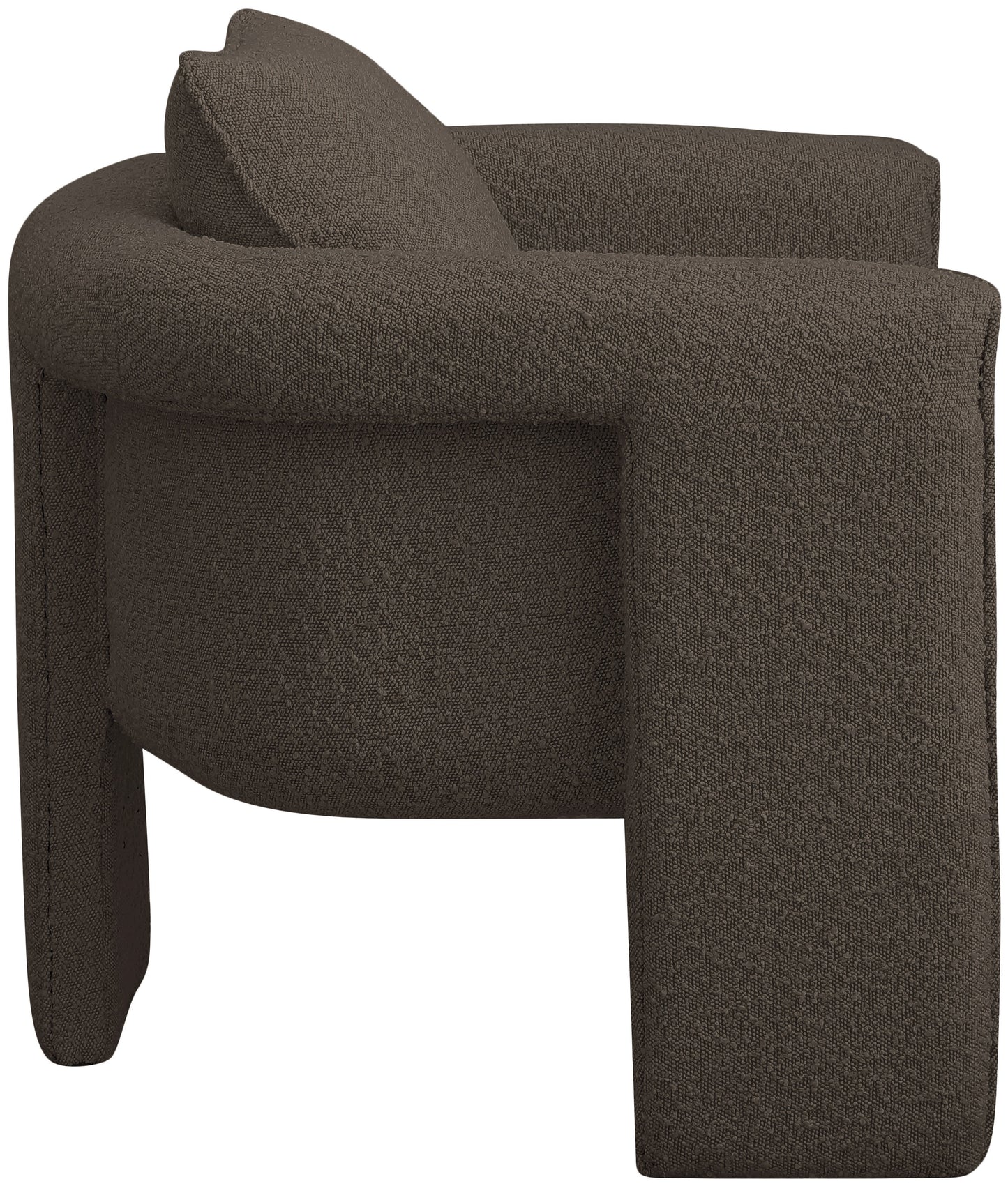 kira brown boucle fabric accent chair brown