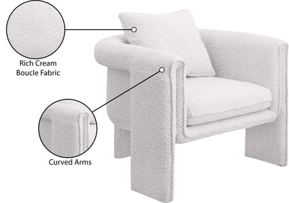 Kira Cream Boucle Fabric Accent Chair Cream