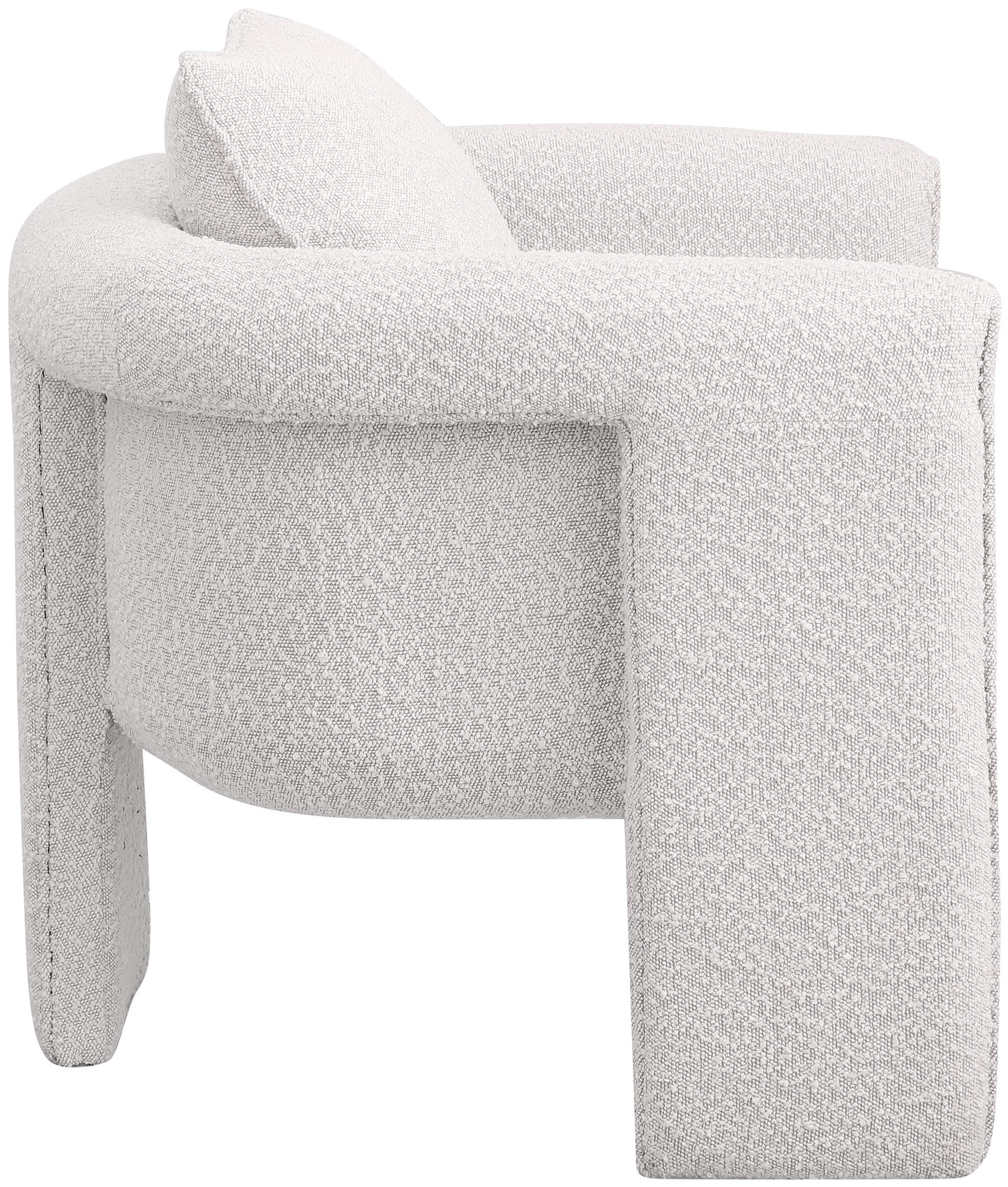 kira cream boucle fabric accent chair cream