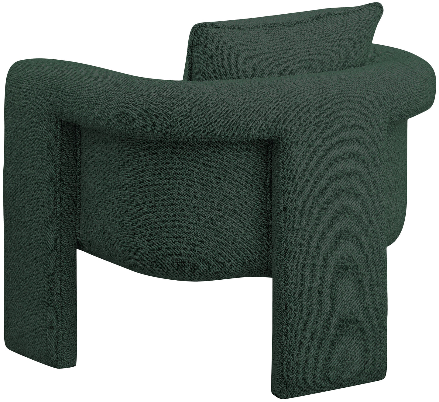 kira green boucle fabric accent chair green