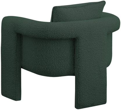 Kira Green Boucle Fabric Accent Chair Green