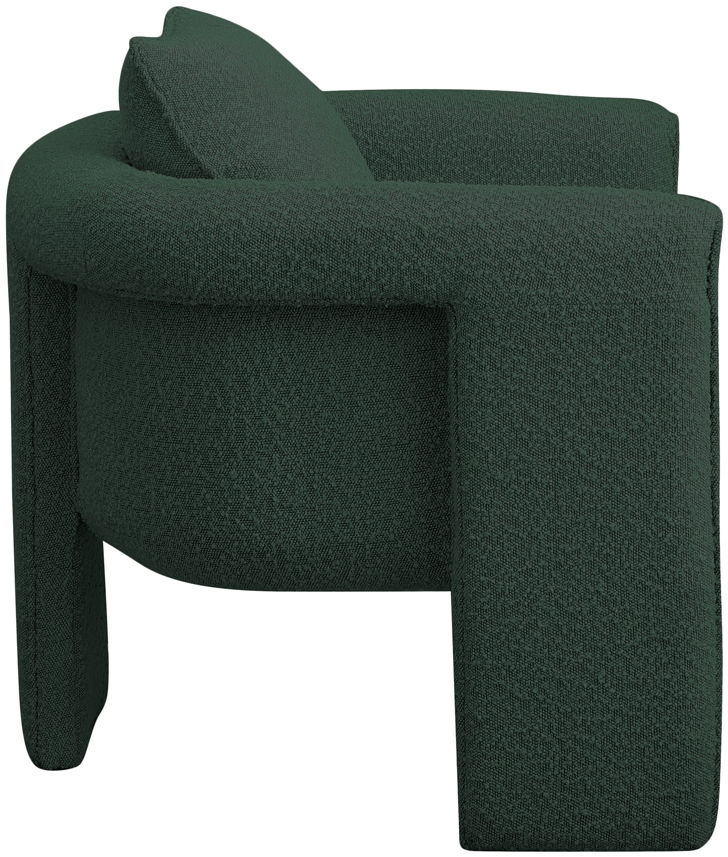 kira green boucle fabric accent chair green