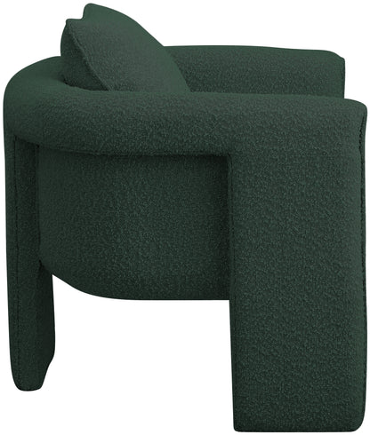 Kira Green Boucle Fabric Accent Chair Green