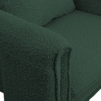 Kira Green Boucle Fabric Accent Chair Green