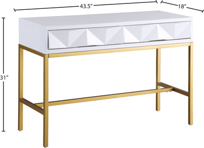 Benson White Laquer with Gold Console Table T