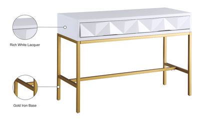 Benson White Laquer with Gold Console Table T