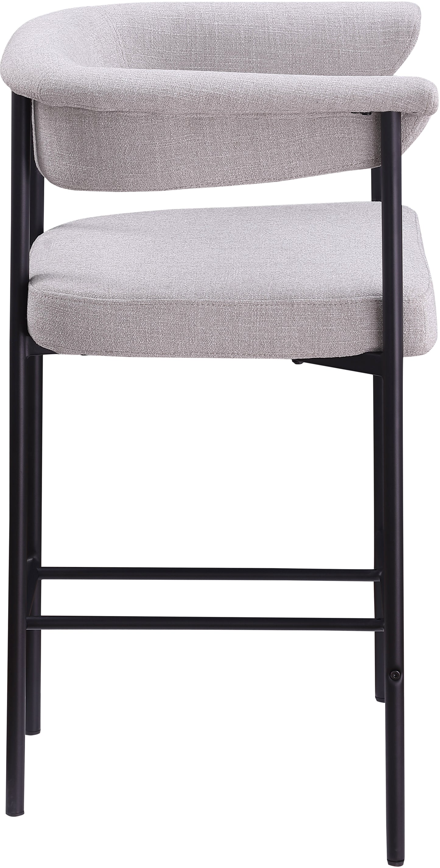 bellona grey linen textured fabric counter stool