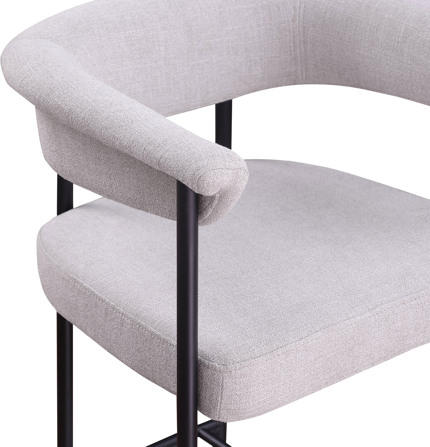 bellona grey linen textured fabric counter stool