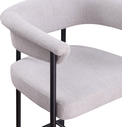 Bellona Grey Linen Textured Fabric Counter Stool