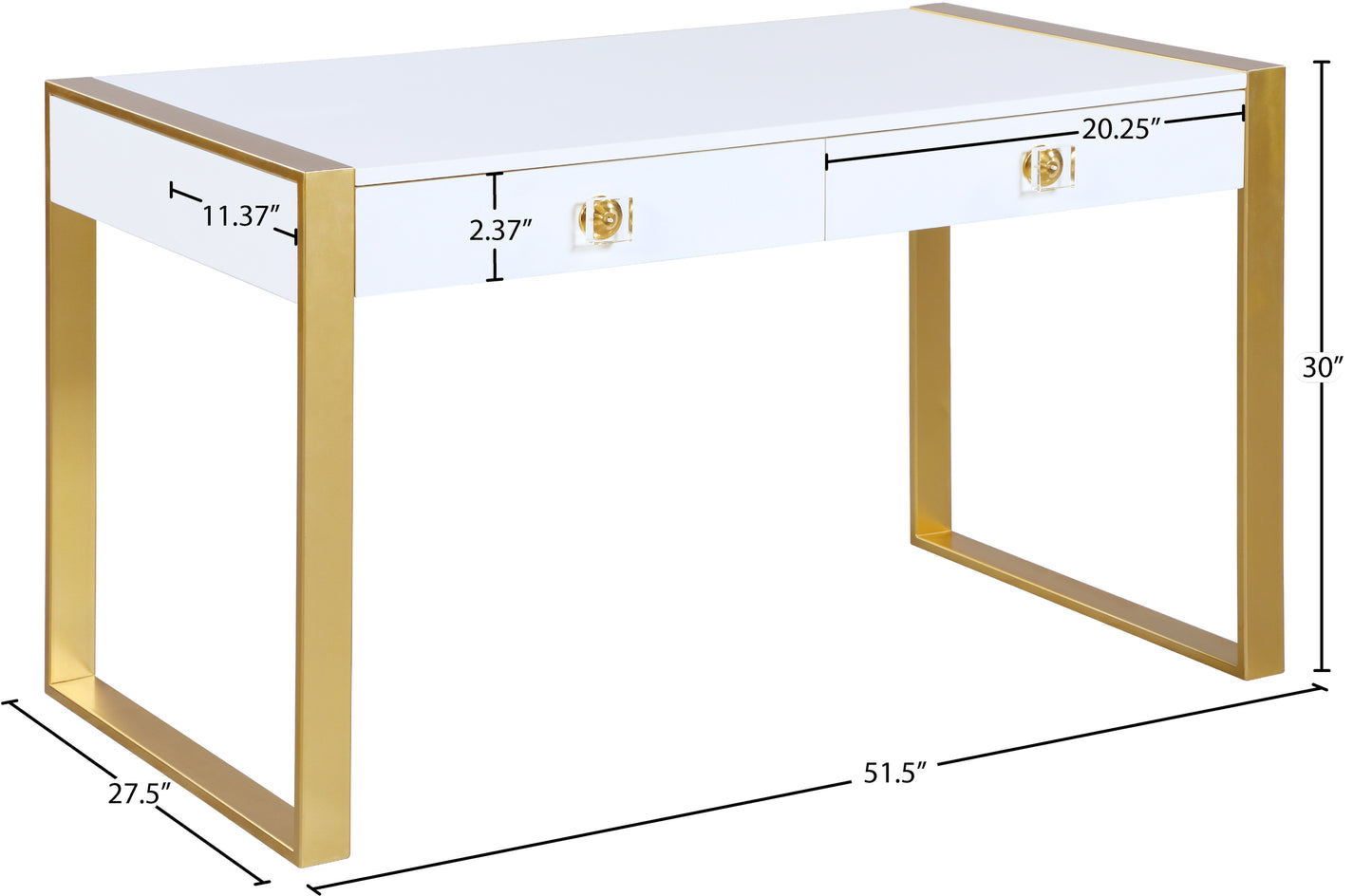 gio white / gold desk/console t