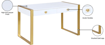 Gio White / Gold Desk/Console T