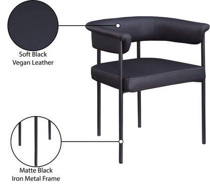 Bellona Black Vegan Leather Dining Chair