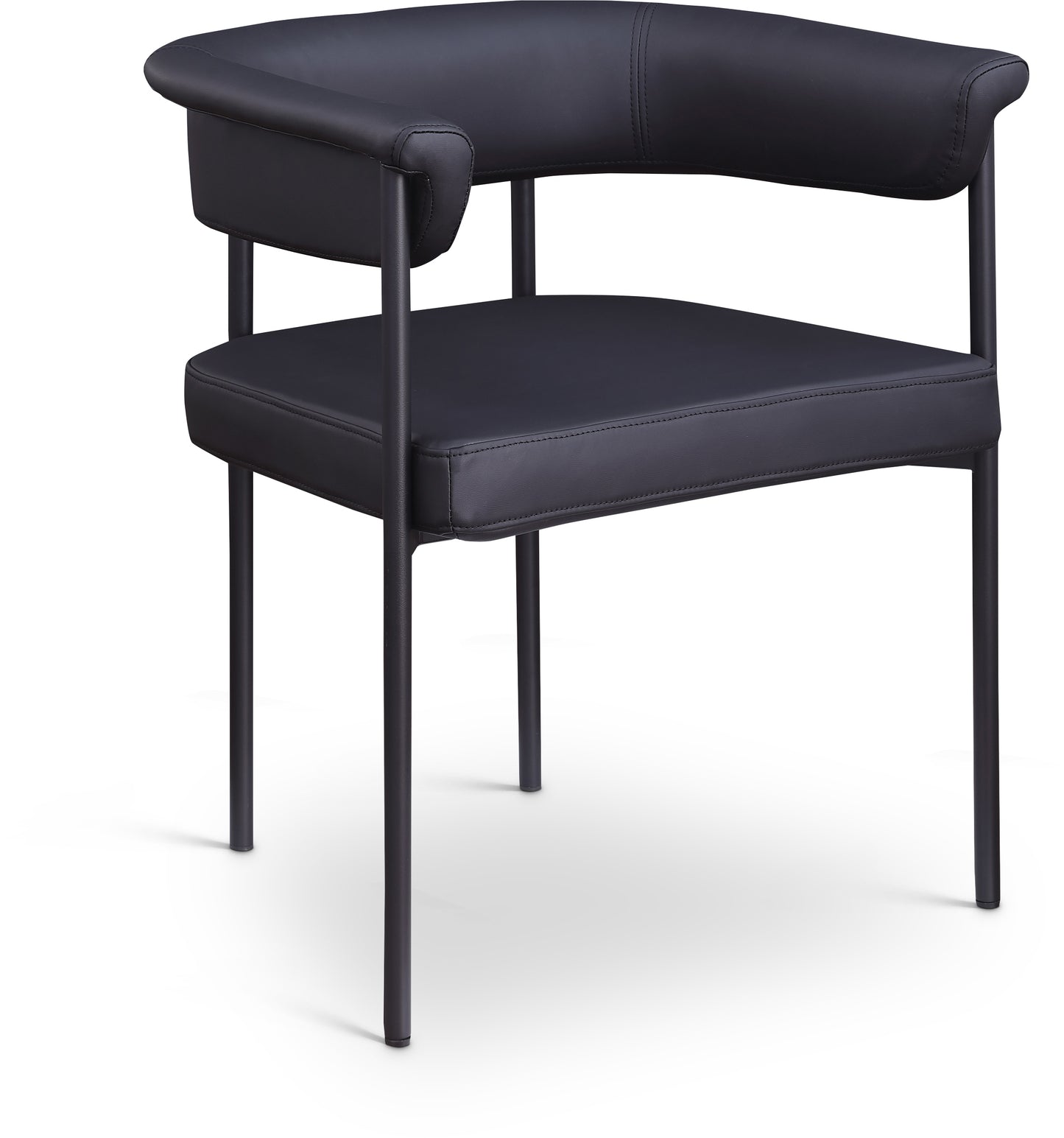 bellona black vegan leather dining chair