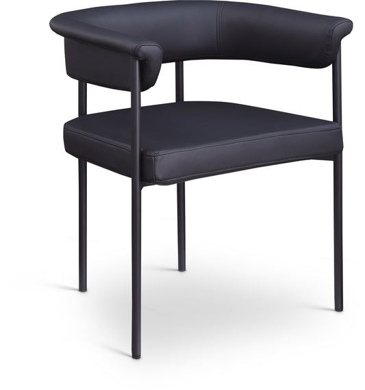 Bellona Black Vegan Leather Dining Chair