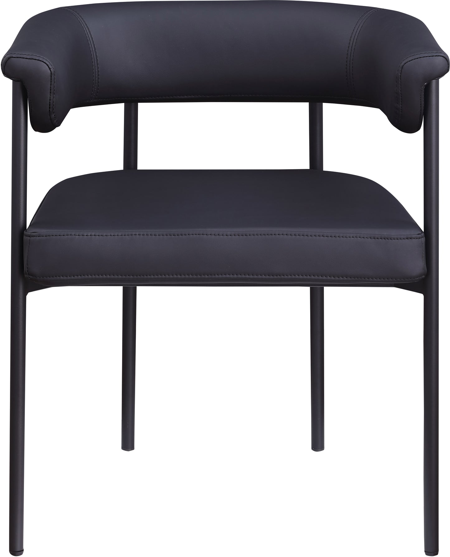 bellona black vegan leather dining chair