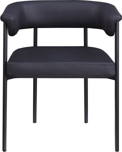 Bellona Black Vegan Leather Dining Chair