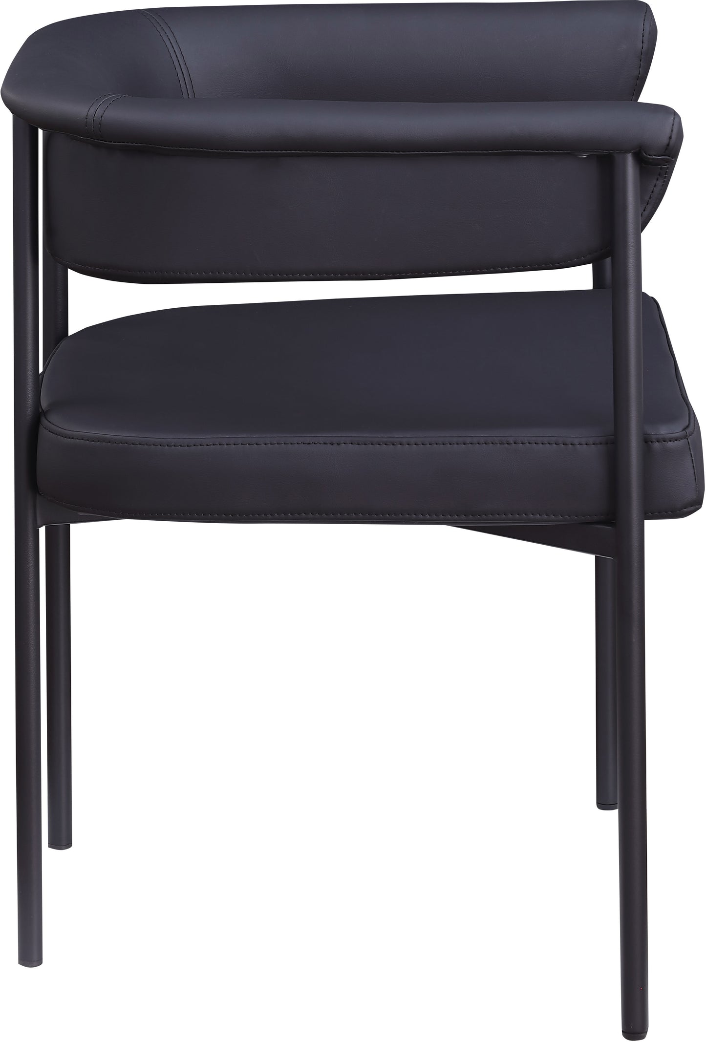 bellona black vegan leather dining chair