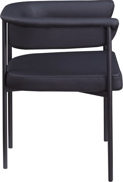 Bellona Black Vegan Leather Dining Chair