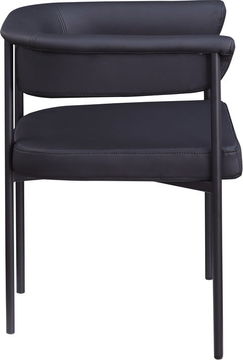 Bellona Black Vegan Leather Dining Chair