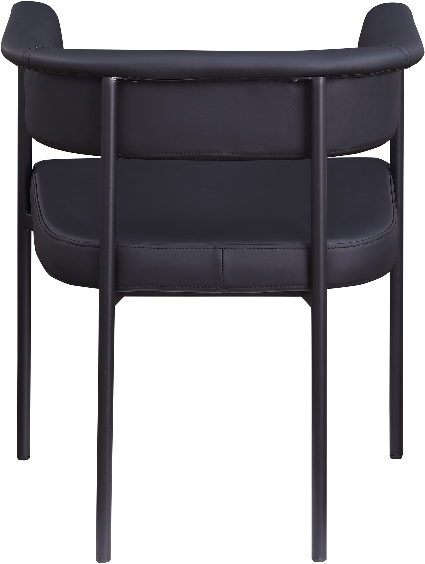 bellona black vegan leather dining chair